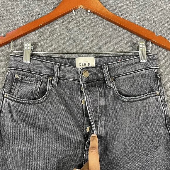 Sézane Brut Sexy Organic Cotton Straight Leg Middle Grey Jeans 36 / US 4 Tall - Picture 3 of 16